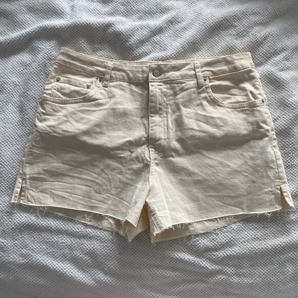 Cream Denim High-Waisted Shorts by NAK-D, Size 44 ππ - Picture 1 of 4